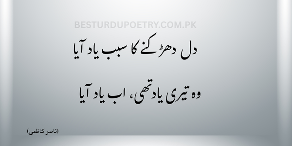 دل دھڑکنے کا سبب یاد آیا
وہ تیری یاد تھی، اب یاد آیا