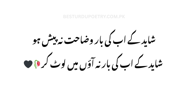 "شاید کے اب کی بار وضاحت نہ پیش ہو – Poetry | Urdu Poetry | Best Urdu Poetry | BestUrduPoetry.com.pk"