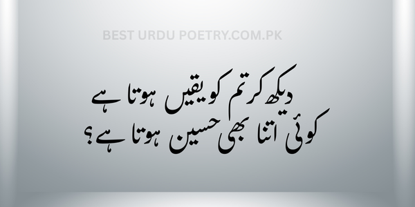 دیکھ کر تم کو یقیں ہوتا ہے