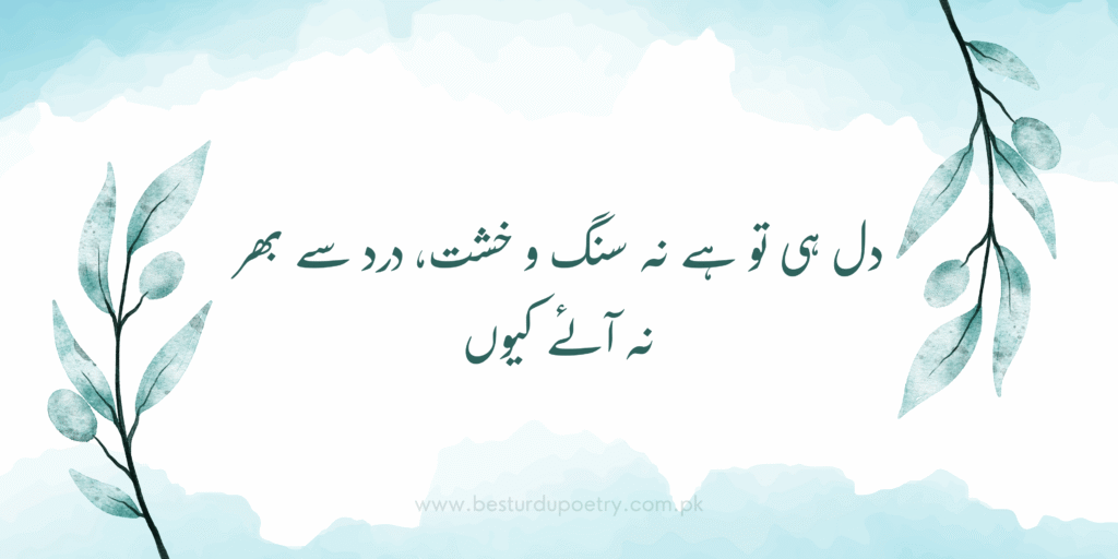 Best Urdu Poetry – دل ہی تو ہے نہ سنگ و خشت درد سے بھر نہ آئے کیوں | Poetry Urdu Poetry