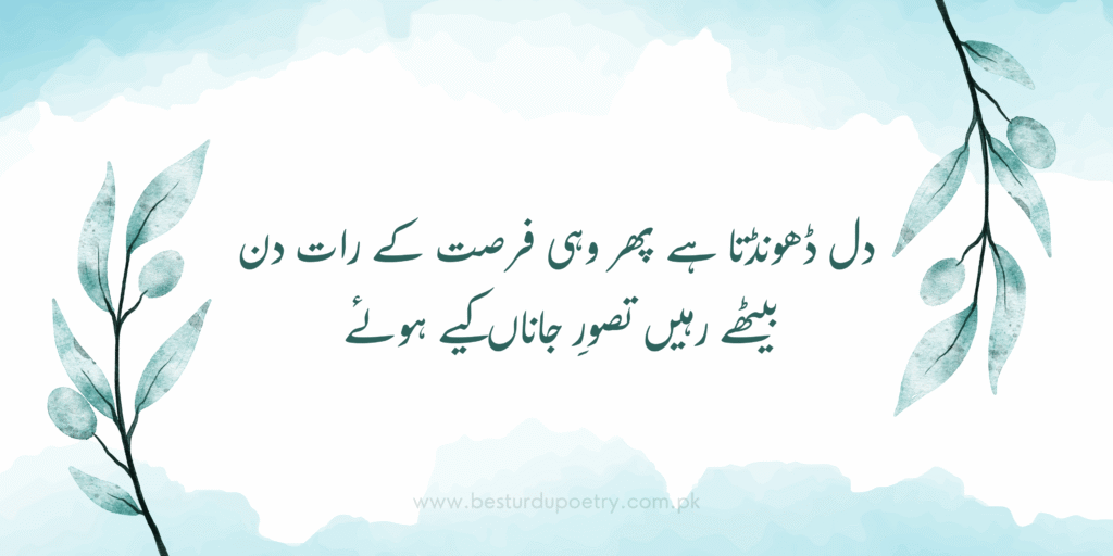 Best Urdu Poetry – دل ڈھونڈتا ہے پھر وہی فرصت کے رات دن بیٹھے رہیں تصورِ جاناں کیے ہوئے | Poetry Urdu Poetry