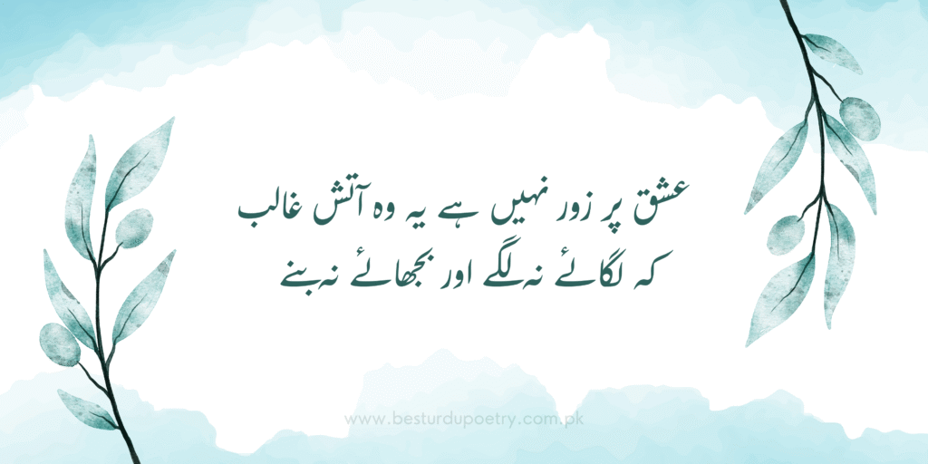 Best Urdu Poetry – عشق پر زور نہیں ہے یہ وہ آتش غالب کہ لگائے نہ لگے اور بجھائے نہ بنے | Poetry Urdu Poetry